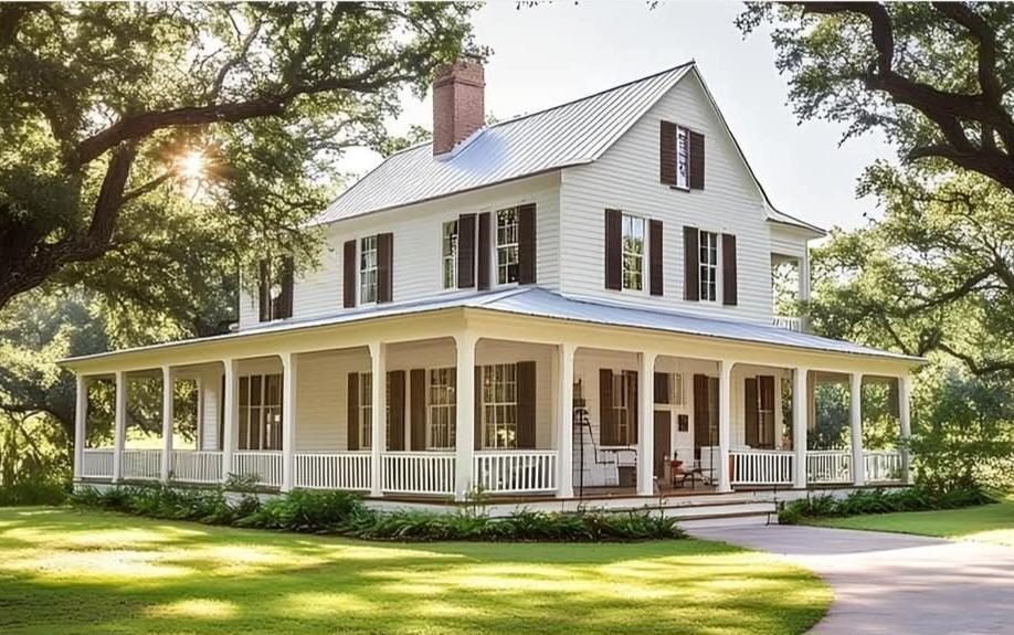 Reference image for the clubhouse vision: a wraparound-porch farmhouse